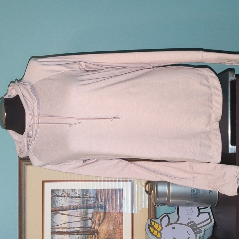 Athleta Hoodie Long Sleeve Top Pale Pink, Size Medium